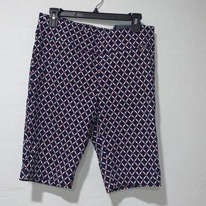 Womens navy and red patterned shorts
